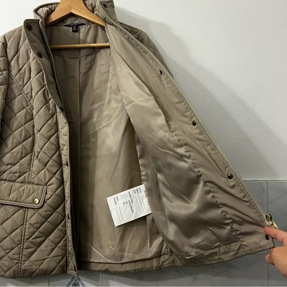 Lauren Ralph Lauren Diamond Quilted Mockneck Jacket Women’s Small Classic Preppy - Picture 8 of 14